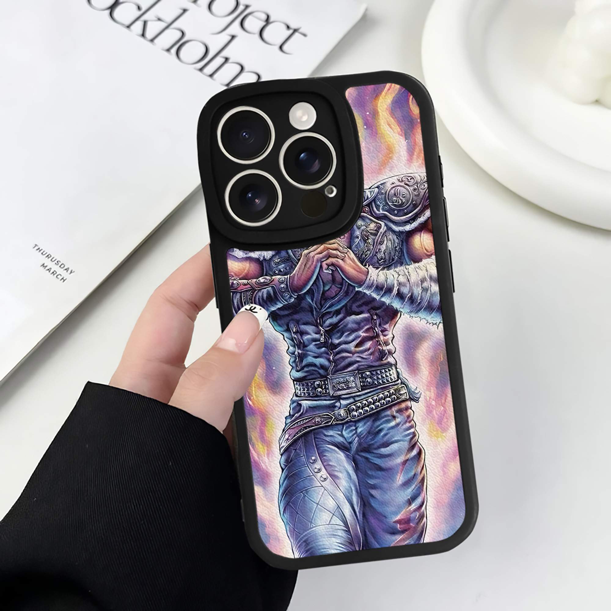 （画像用） 北斗の拳 Fist of the North Star 【iPhone 16シリーズ対応】シリコンスマホケース（レザー調） 材質：シリコン